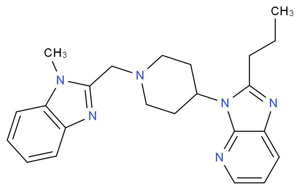 3-{1-[(1-methyl-1H-benzimidazol-2-yl)methyl]-4-piperidinyl}-2-propyl-3H-imidazo[4,5-b]pyridine_Molecular_structure_CAS_)