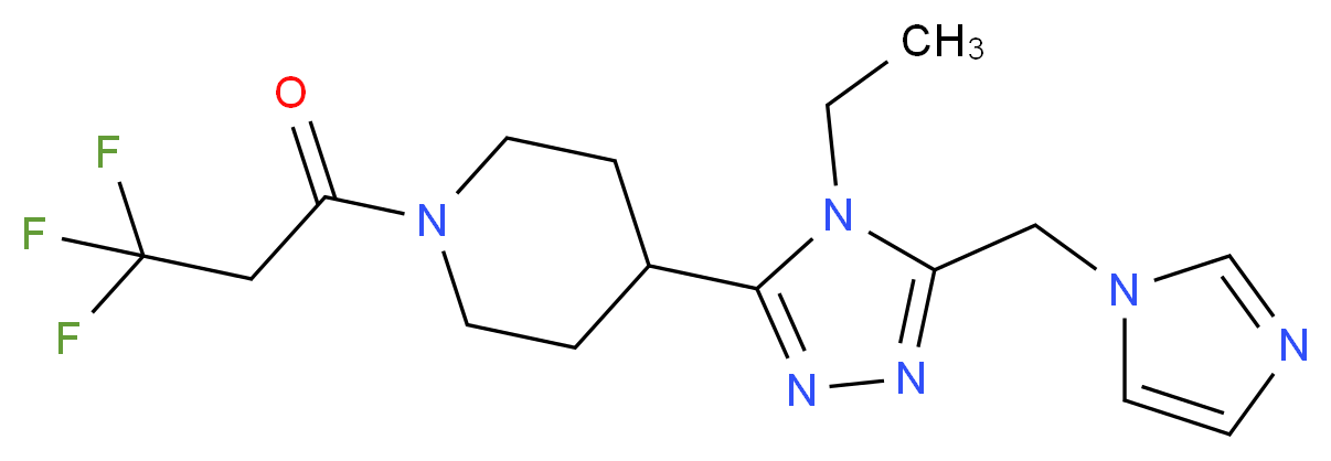 4-[4-ethyl-5-(1H-imidazol-1-ylmethyl)-4H-1,2,4-triazol-3-yl]-1-(3,3,3-trifluoropropanoyl)piperidine_Molecular_structure_CAS_)