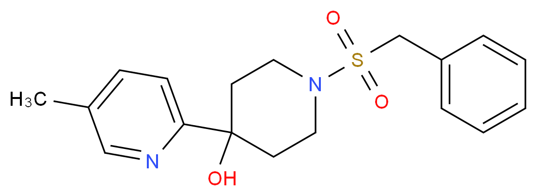 1-(benzylsulfonyl)-4-(5-methylpyridin-2-yl)piperidin-4-ol_Molecular_structure_CAS_)