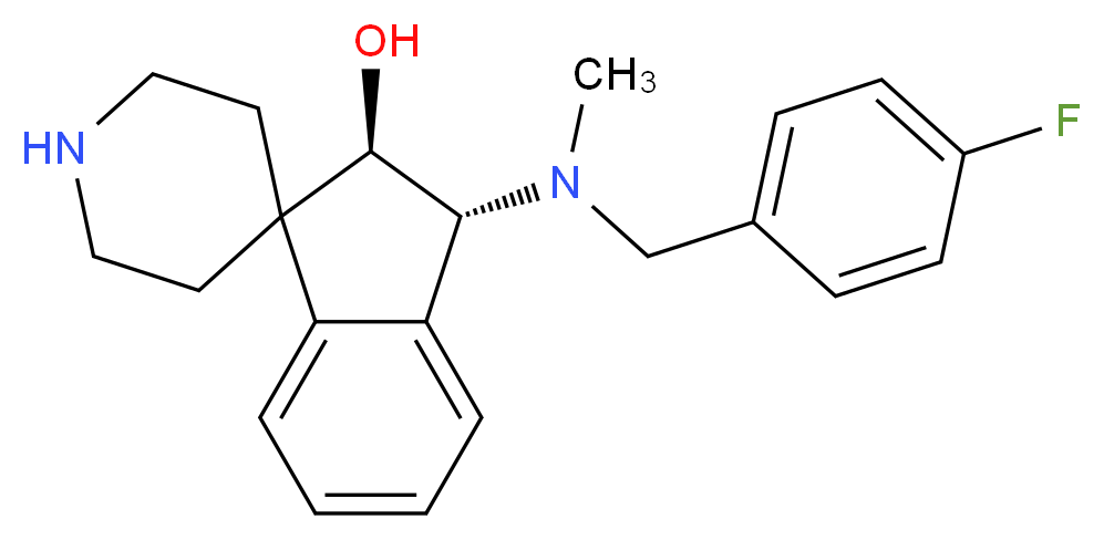(2R*,3R*)-3-[(4-fluorobenzyl)(methyl)amino]-2,3-dihydrospiro[indene-1,4'-piperidin]-2-ol_Molecular_structure_CAS_)