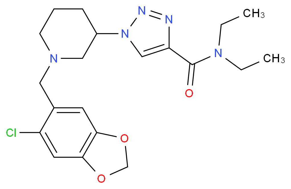 1-{1-[(6-chloro-1,3-benzodioxol-5-yl)methyl]-3-piperidinyl}-N,N-diethyl-1H-1,2,3-triazole-4-carboxamide_Molecular_structure_CAS_)