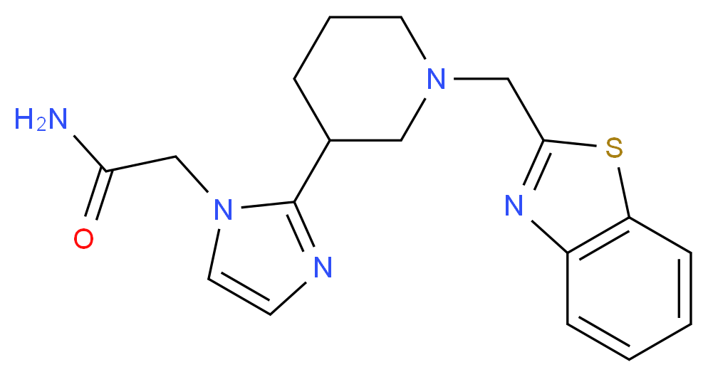 2-{2-[1-(1,3-benzothiazol-2-ylmethyl)-3-piperidinyl]-1H-imidazol-1-yl}acetamide_Molecular_structure_CAS_)