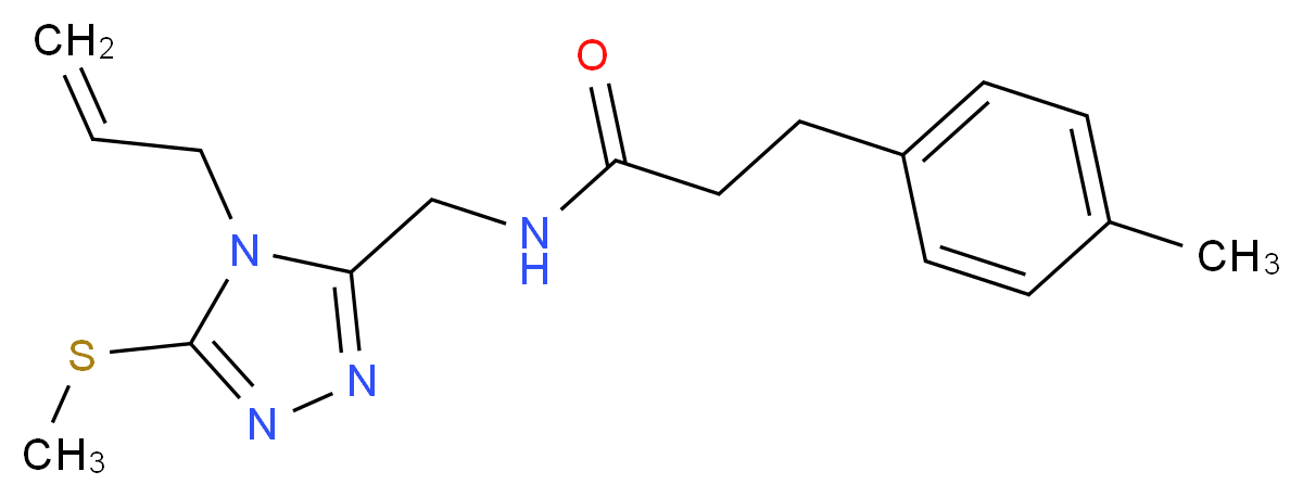 N-{[4-allyl-5-(methylthio)-4H-1,2,4-triazol-3-yl]methyl}-3-(4-methylphenyl)propanamide_Molecular_structure_CAS_)