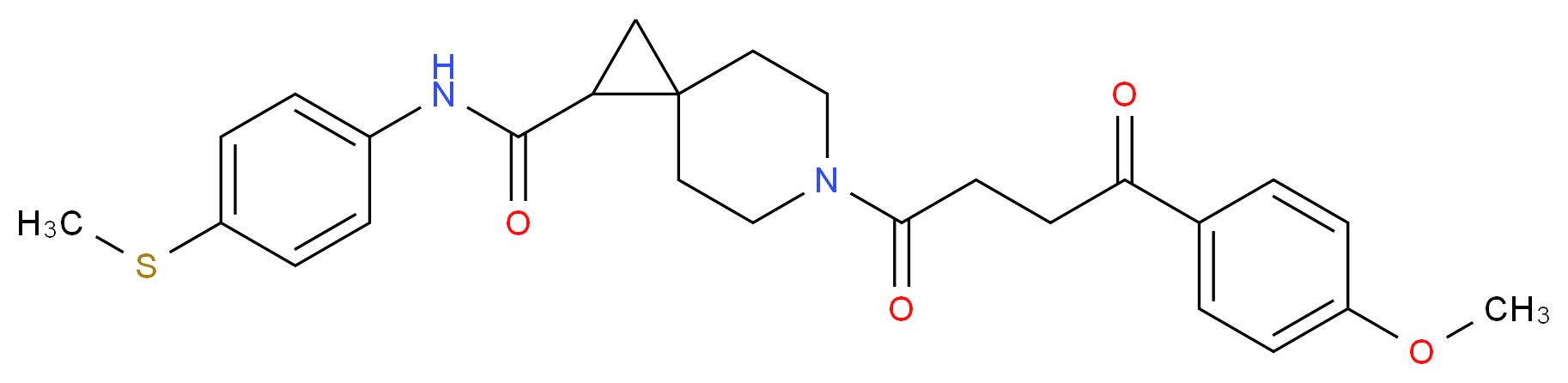 6-[4-(4-methoxyphenyl)-4-oxobutanoyl]-N-[4-(methylthio)phenyl]-6-azaspiro[2.5]octane-1-carboxamide_Molecular_structure_CAS_)