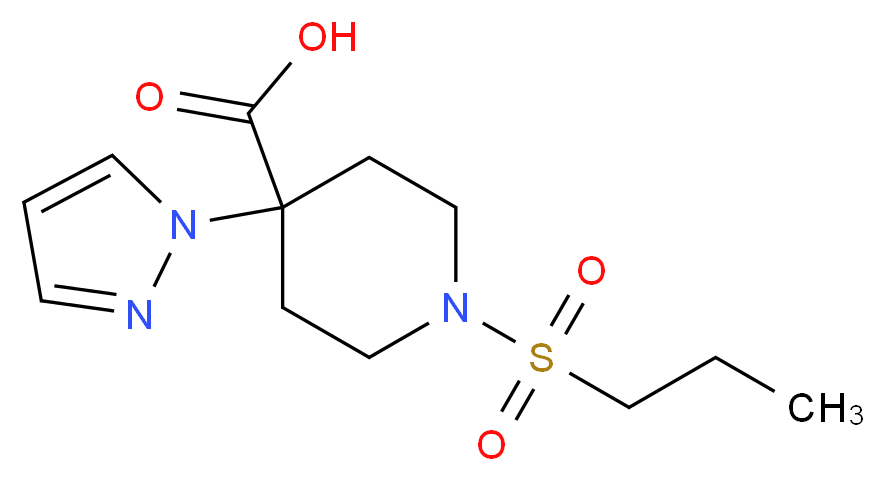 1-(propylsulfonyl)-4-(1H-pyrazol-1-yl)piperidine-4-carboxylic acid_Molecular_structure_CAS_)