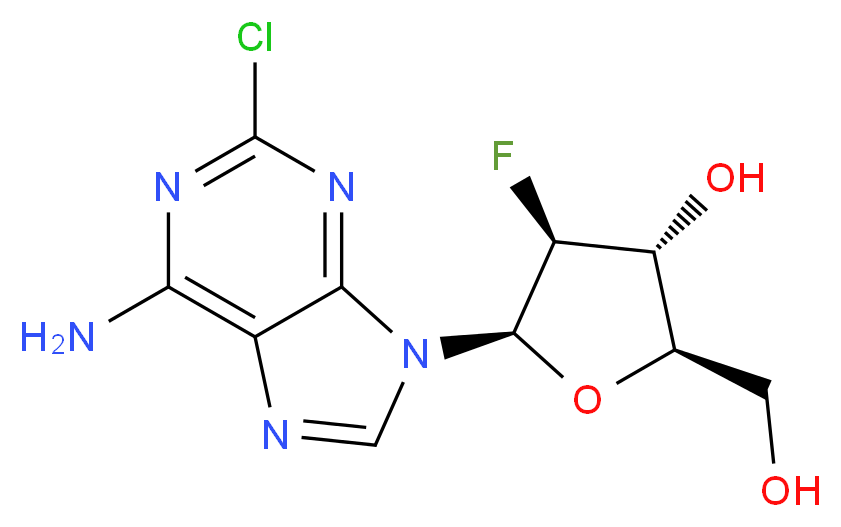 2-CHLORO-9-(2-DEOXY-2-FLUORO-B -D-ARABINOFURANOSYL)-9H-PURIN-6-AMINE_Molecular_structure_CAS_)
