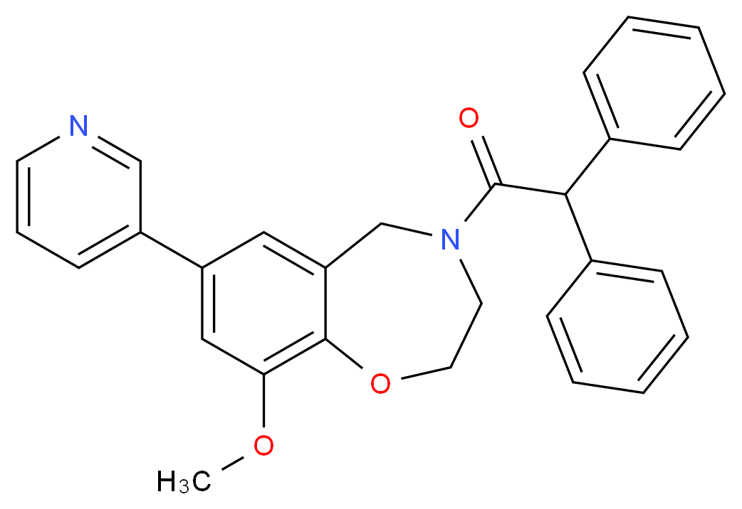 4-(diphenylacetyl)-9-methoxy-7-(3-pyridinyl)-2,3,4,5-tetrahydro-1,4-benzoxazepine_Molecular_structure_CAS_)