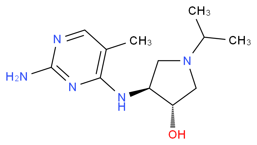 (3S*,4S*)-4-[(2-amino-5-methylpyrimidin-4-yl)amino]-1-isopropylpyrrolidin-3-ol_Molecular_structure_CAS_)