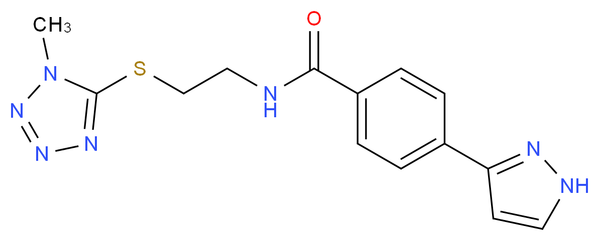 N-{2-[(1-methyl-1H-tetrazol-5-yl)thio]ethyl}-4-(1H-pyrazol-3-yl)benzamide_Molecular_structure_CAS_)