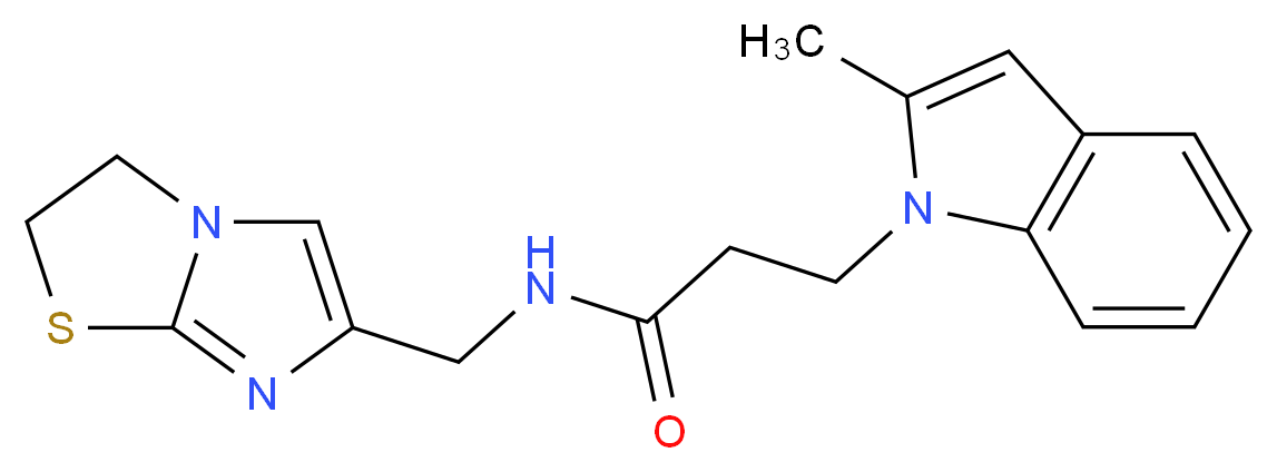 N-(2,3-dihydroimidazo[2,1-b][1,3]thiazol-6-ylmethyl)-3-(2-methyl-1H-indol-1-yl)propanamide_Molecular_structure_CAS_)