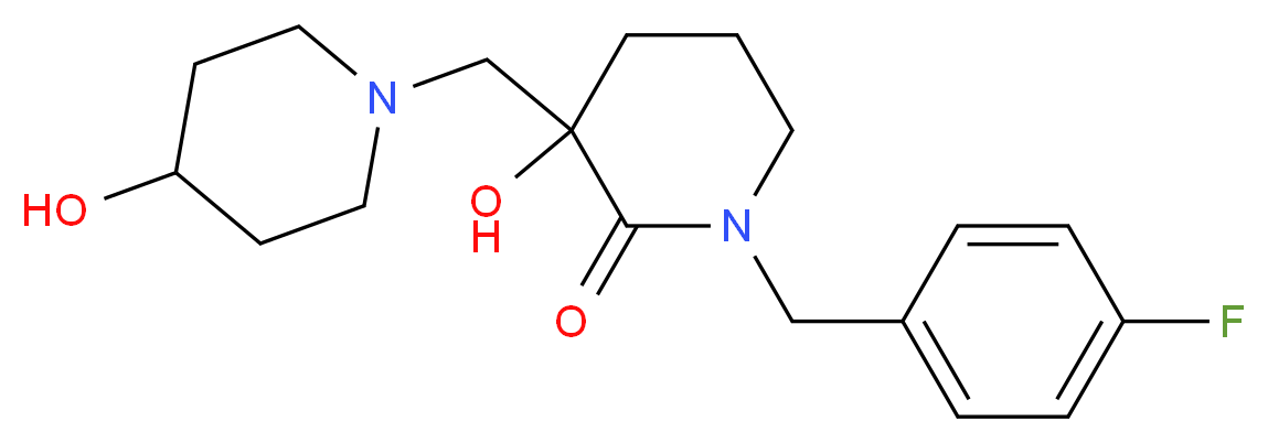 1-(4-fluorobenzyl)-3-hydroxy-3-[(4-hydroxy-1-piperidinyl)methyl]-2-piperidinone_Molecular_structure_CAS_)