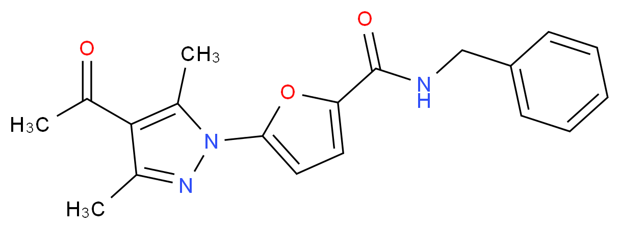 5-(4-acetyl-3,5-dimethyl-1H-pyrazol-1-yl)-N-benzyl-2-furamide_Molecular_structure_CAS_)