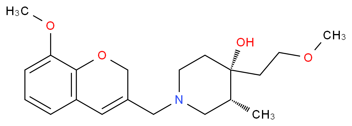 (3R*,4R*)-1-[(8-methoxy-2H-chromen-3-yl)methyl]-4-(2-methoxyethyl)-3-methyl-4-piperidinol_Molecular_structure_CAS_)