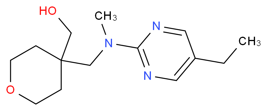 (4-{[(5-ethylpyrimidin-2-yl)(methyl)amino]methyl}tetrahydro-2H-pyran-4-yl)methanol_Molecular_structure_CAS_)