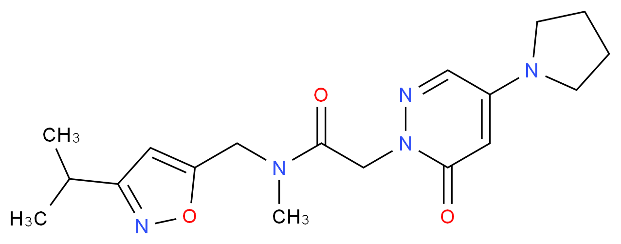 N-[(3-isopropylisoxazol-5-yl)methyl]-N-methyl-2-(6-oxo-4-pyrrolidin-1-ylpyridazin-1(6H)-yl)acetamide_Molecular_structure_CAS_)