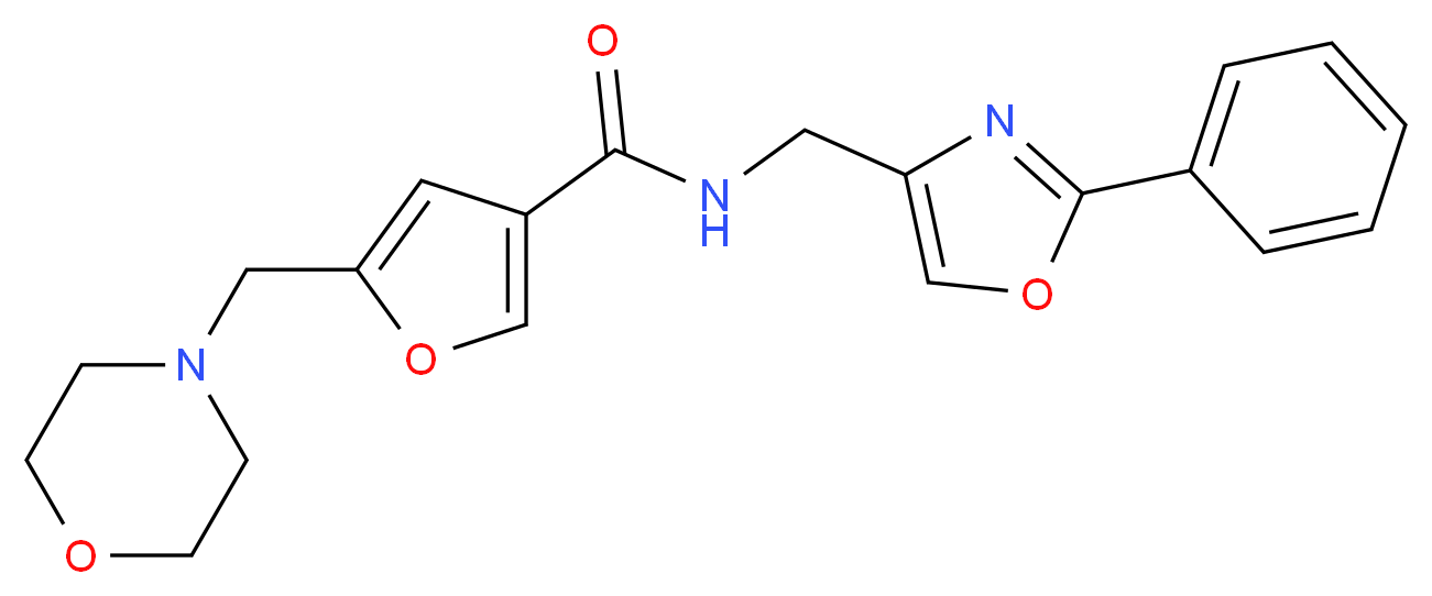 5-(4-morpholinylmethyl)-N-[(2-phenyl-1,3-oxazol-4-yl)methyl]-3-furamide_Molecular_structure_CAS_)