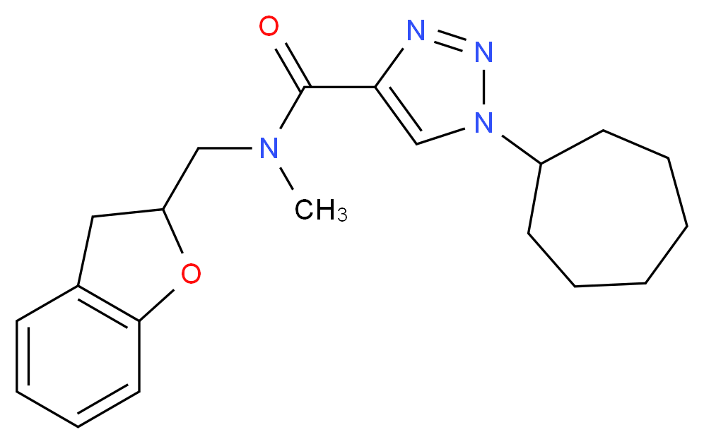 1-cycloheptyl-N-(2,3-dihydro-1-benzofuran-2-ylmethyl)-N-methyl-1H-1,2,3-triazole-4-carboxamide_Molecular_structure_CAS_)