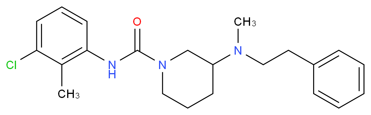N-(3-chloro-2-methylphenyl)-3-[methyl(2-phenylethyl)amino]-1-piperidinecarboxamide_Molecular_structure_CAS_)