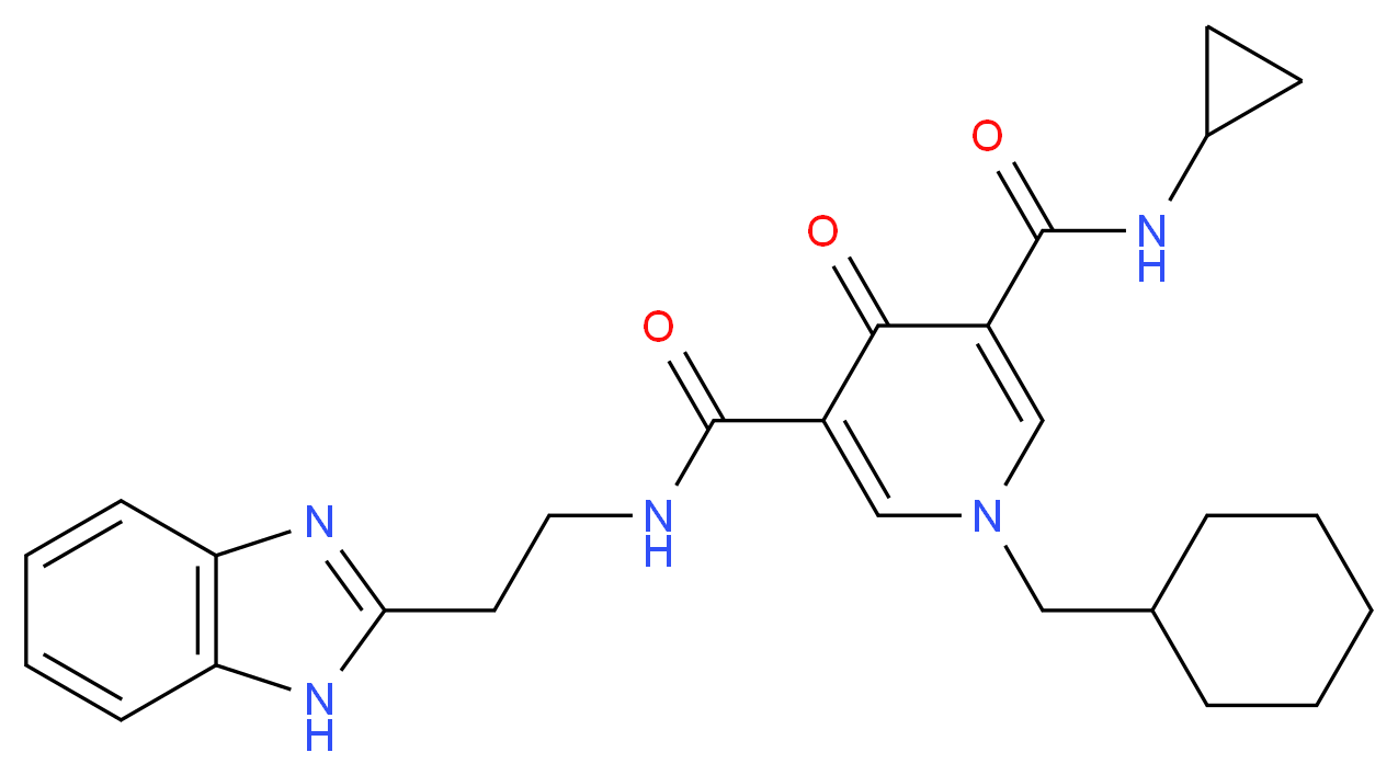 N-[2-(1H-benzimidazol-2-yl)ethyl]-1-(cyclohexylmethyl)-N'-cyclopropyl-4-oxo-1,4-dihydro-3,5-pyridinedicarboxamide_Molecular_structure_CAS_)