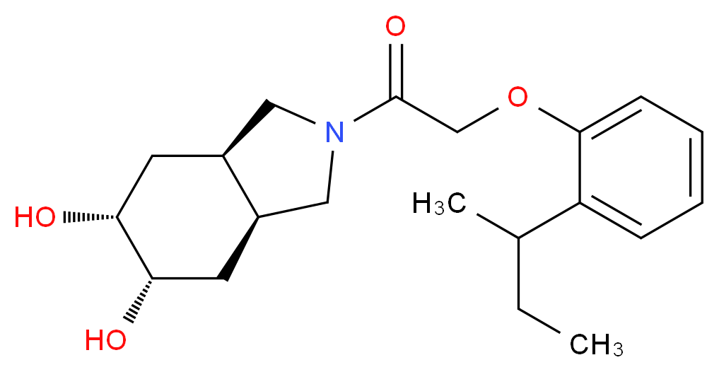 (3aR*,5R*,6S*,7aS*)-2-[(2-sec-butylphenoxy)acetyl]octahydro-1H-isoindole-5,6-diol_Molecular_structure_CAS_)