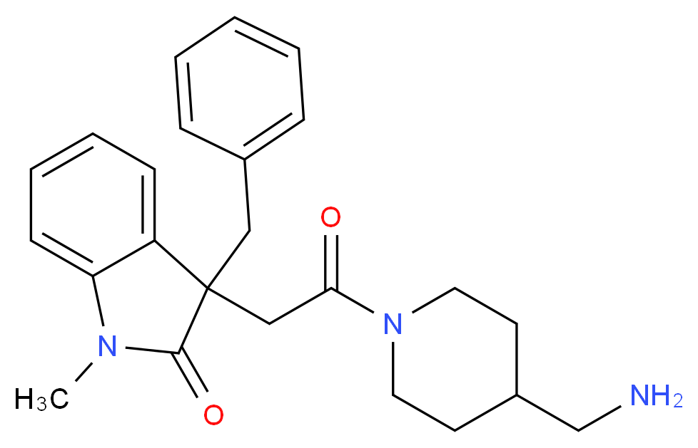 3-{2-[4-(aminomethyl)piperidin-1-yl]-2-oxoethyl}-3-benzyl-1-methyl-1,3-dihydro-2H-indol-2-one_Molecular_structure_CAS_)