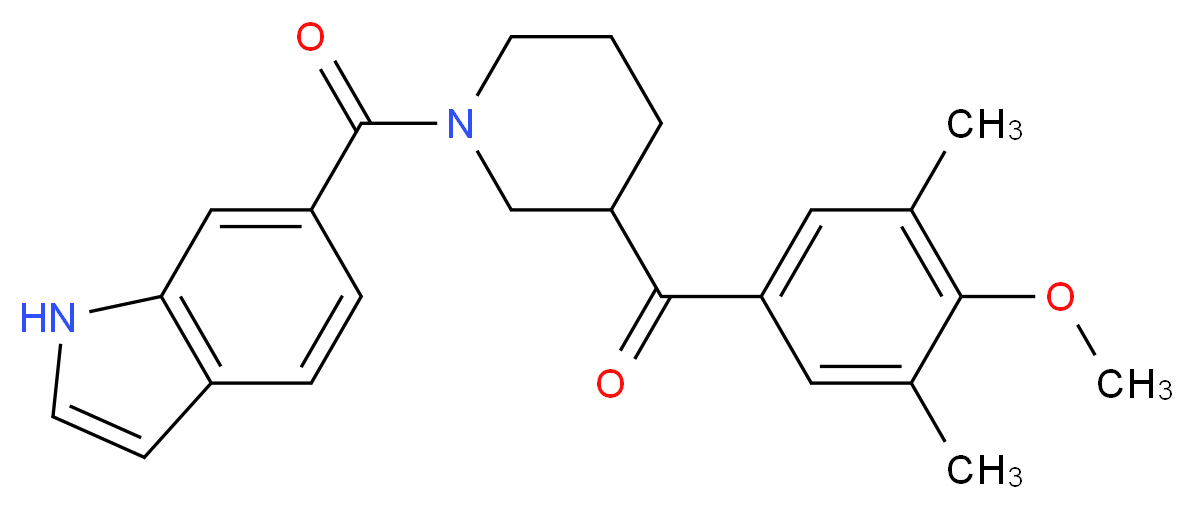 [1-(1H-indol-6-ylcarbonyl)-3-piperidinyl](4-methoxy-3,5-dimethylphenyl)methanone_Molecular_structure_CAS_)
