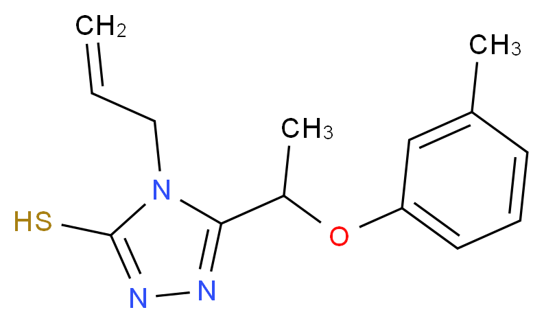 4-Allyl-5-[1-(3-methylphenoxy)ethyl]-4H-1,2,4-triazole-3-thiol_Molecular_structure_CAS_)