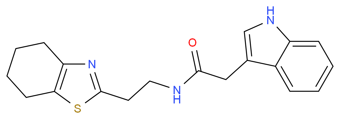 2-(1H-indol-3-yl)-N-[2-(4,5,6,7-tetrahydro-1,3-benzothiazol-2-yl)ethyl]acetamide_Molecular_structure_CAS_)