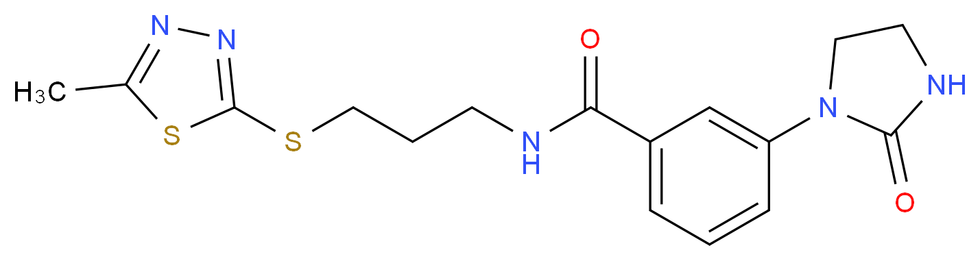 N-{3-[(5-methyl-1,3,4-thiadiazol-2-yl)thio]propyl}-3-(2-oxoimidazolidin-1-yl)benzamide_Molecular_structure_CAS_)