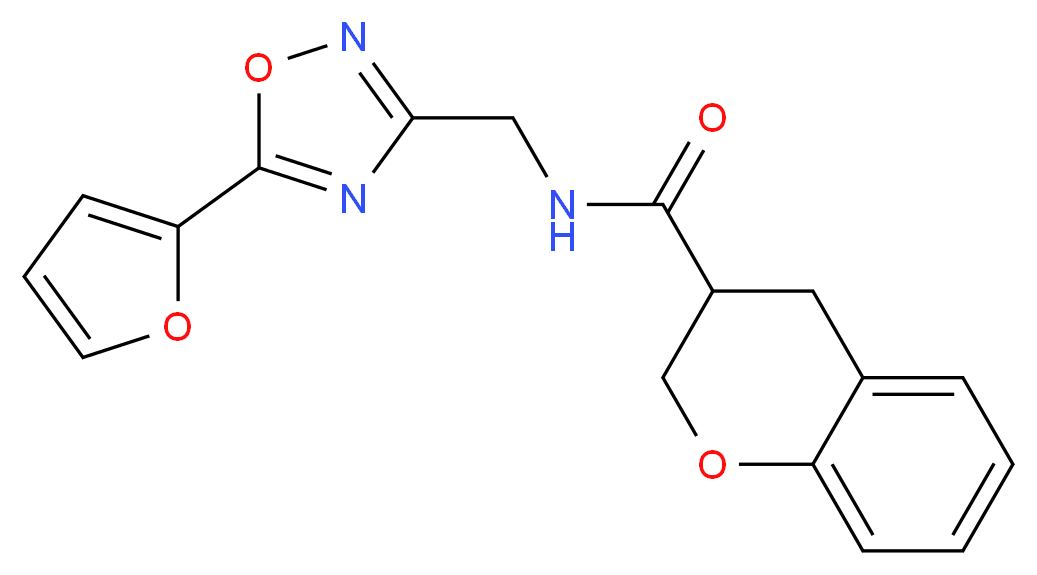 N-{[5-(2-furyl)-1,2,4-oxadiazol-3-yl]methyl}chromane-3-carboxamide_Molecular_structure_CAS_)