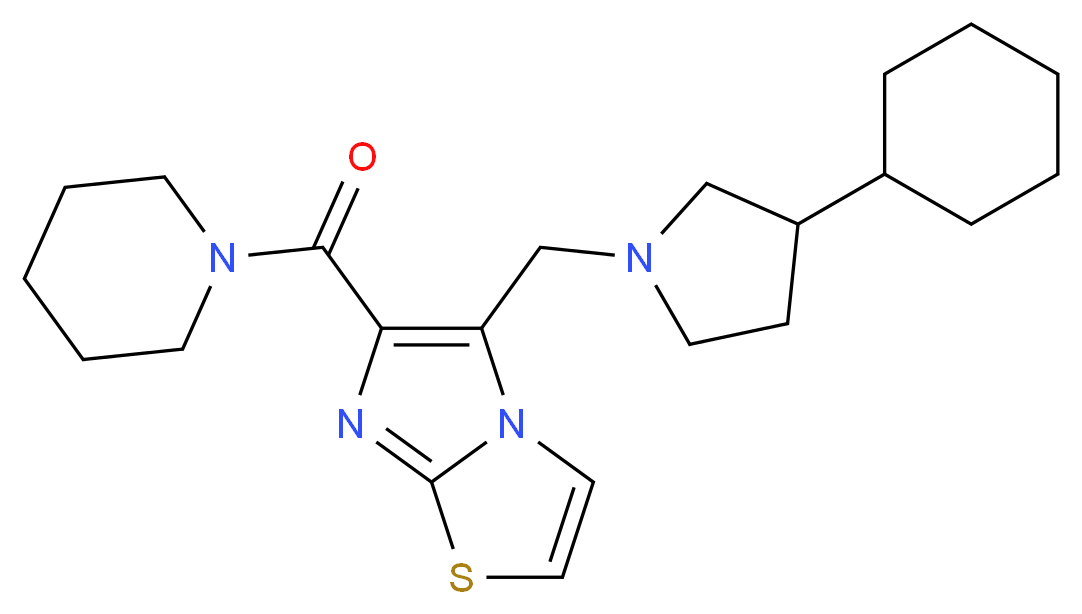 5-[(3-cyclohexyl-1-pyrrolidinyl)methyl]-6-(1-piperidinylcarbonyl)imidazo[2,1-b][1,3]thiazole_Molecular_structure_CAS_)