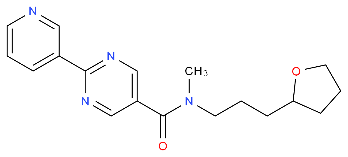 N-methyl-2-(3-pyridinyl)-N-[3-(tetrahydro-2-furanyl)propyl]-5-pyrimidinecarboxamide_Molecular_structure_CAS_)