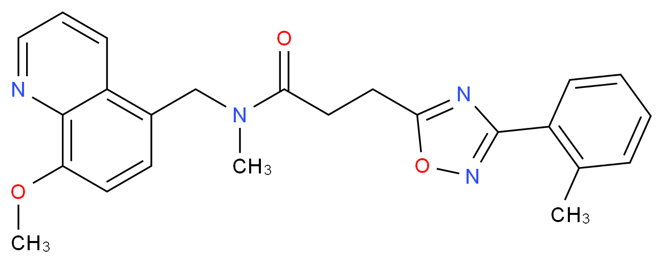 N-[(8-methoxyquinolin-5-yl)methyl]-N-methyl-3-[3-(2-methylphenyl)-1,2,4-oxadiazol-5-yl]propanamide_Molecular_structure_CAS_)