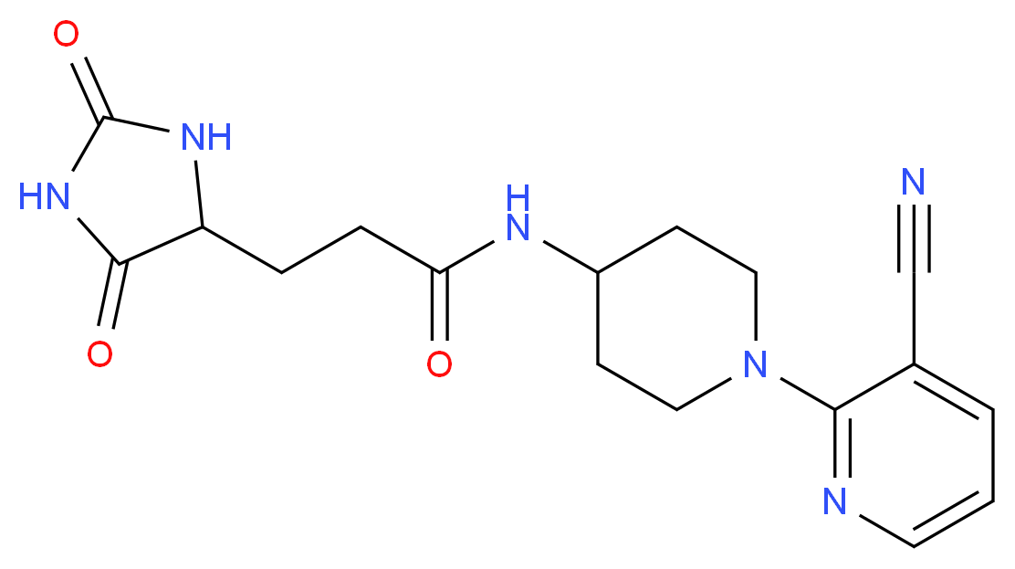N-[1-(3-cyano-2-pyridinyl)-4-piperidinyl]-3-(2,5-dioxo-4-imidazolidinyl)propanamide_Molecular_structure_CAS_)