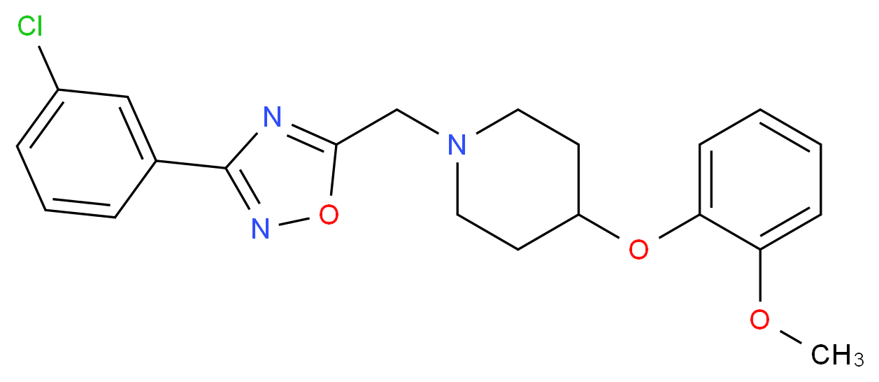 1-{[3-(3-chlorophenyl)-1,2,4-oxadiazol-5-yl]methyl}-4-(2-methoxyphenoxy)piperidine_Molecular_structure_CAS_)