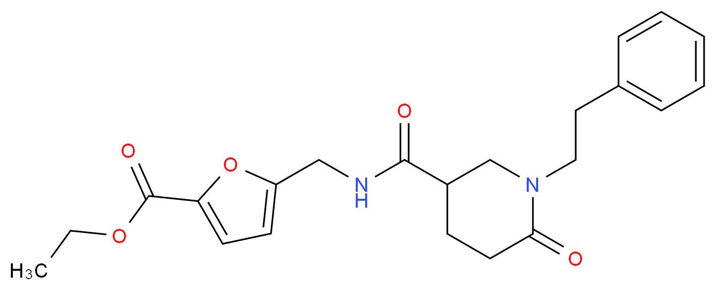 ethyl 5-[({[6-oxo-1-(2-phenylethyl)-3-piperidinyl]carbonyl}amino)methyl]-2-furoate_Molecular_structure_CAS_)