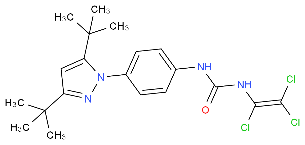 N-{4-[3,5-di(tert-butyl)-1H-pyrazol-1-yl]phenyl}-N'-(1,2,2-trichlorovinyl)urea_Molecular_structure_CAS_)