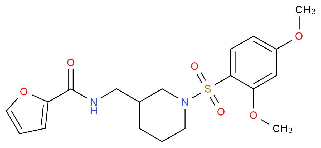 N-({1-[(2,4-dimethoxyphenyl)sulfonyl]-3-piperidinyl}methyl)-2-furamide_Molecular_structure_CAS_)