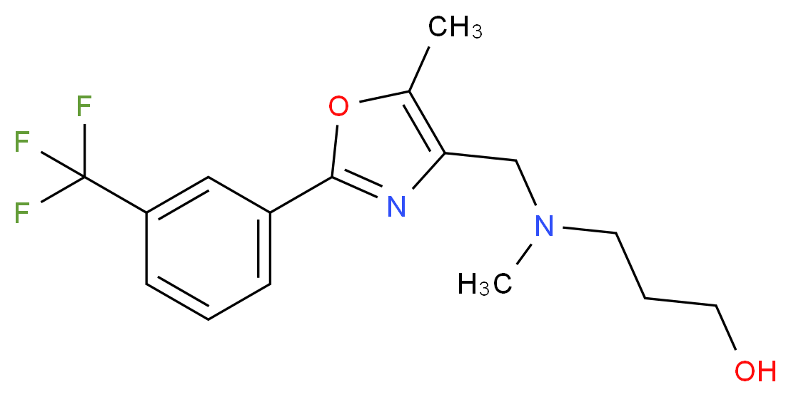3-[methyl({5-methyl-2-[3-(trifluoromethyl)phenyl]-1,3-oxazol-4-yl}methyl)amino]propan-1-ol_Molecular_structure_CAS_)