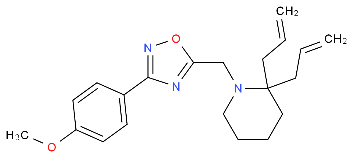 2,2-diallyl-1-{[3-(4-methoxyphenyl)-1,2,4-oxadiazol-5-yl]methyl}piperidine_Molecular_structure_CAS_)