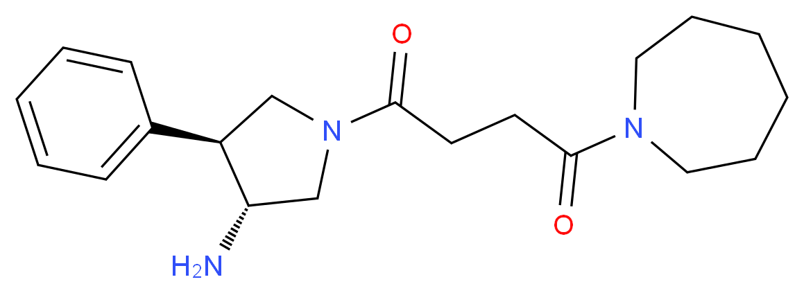 (3R*,4S*)-1-(4-azepan-1-yl-4-oxobutanoyl)-4-phenylpyrrolidin-3-amine_Molecular_structure_CAS_)
