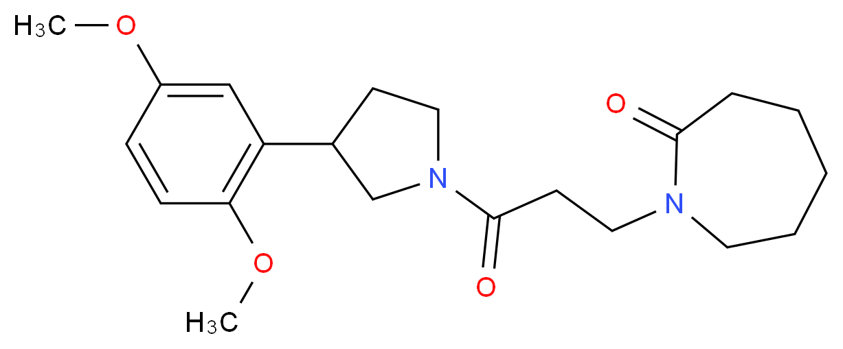 1-{3-[3-(2,5-dimethoxyphenyl)-1-pyrrolidinyl]-3-oxopropyl}-2-azepanone_Molecular_structure_CAS_)