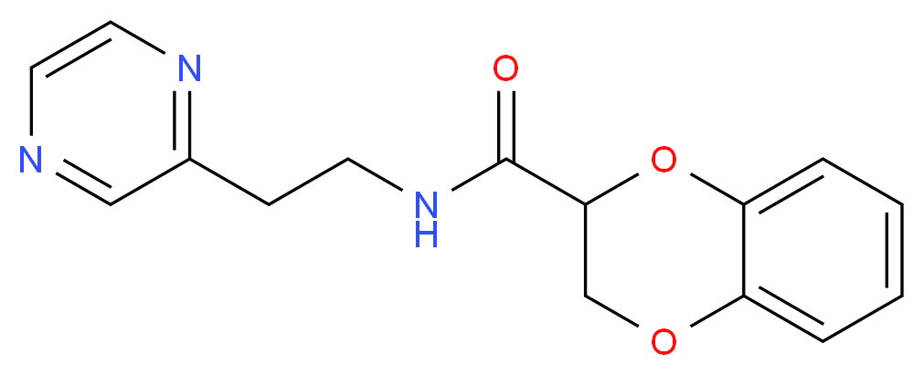 N-[2-(2-pyrazinyl)ethyl]-2,3-dihydro-1,4-benzodioxine-2-carboxamide_Molecular_structure_CAS_)