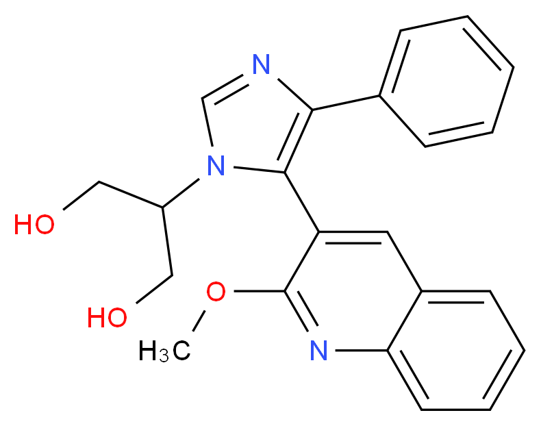 2-[5-(2-methoxyquinolin-3-yl)-4-phenyl-1H-imidazol-1-yl]propane-1,3-diol_Molecular_structure_CAS_)