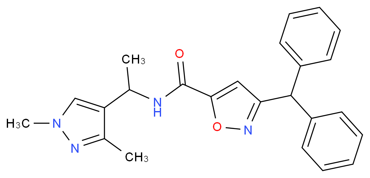 N-[1-(1,3-dimethyl-1H-pyrazol-4-yl)ethyl]-3-(diphenylmethyl)-5-isoxazolecarboxamide_Molecular_structure_CAS_)