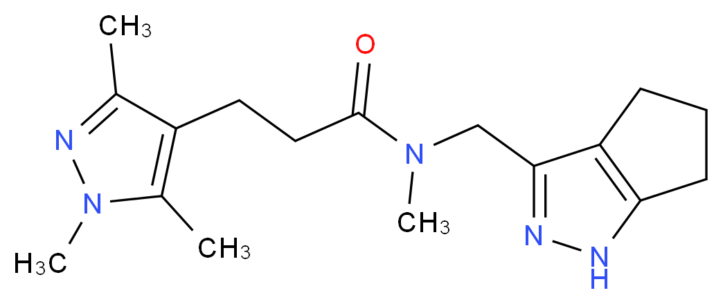 N-methyl-N-(1,4,5,6-tetrahydrocyclopenta[c]pyrazol-3-ylmethyl)-3-(1,3,5-trimethyl-1H-pyrazol-4-yl)propanamide_Molecular_structure_CAS_)