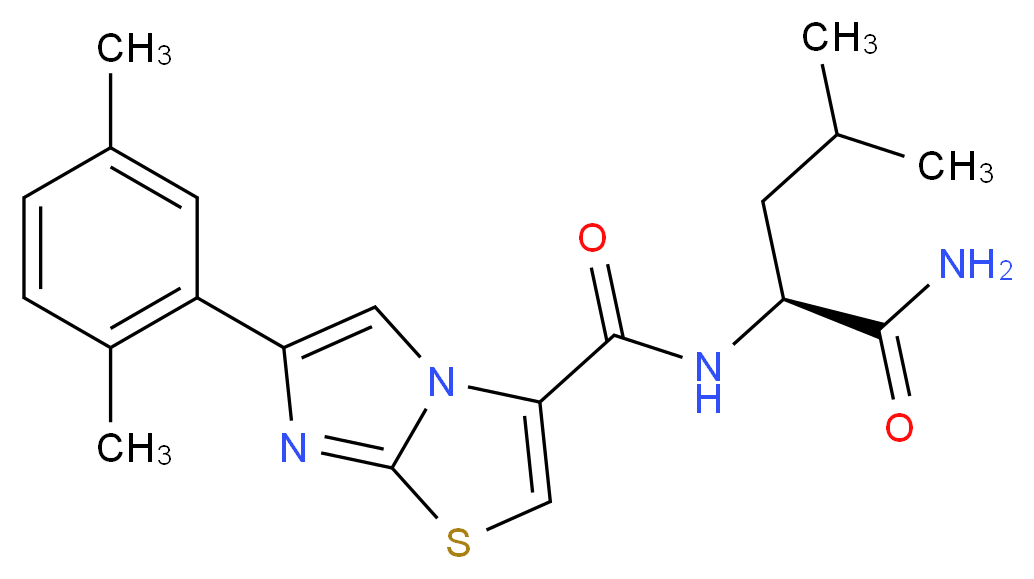 N-[(1S)-1-(aminocarbonyl)-3-methylbutyl]-6-(2,5-dimethylphenyl)imidazo[2,1-b][1,3]thiazole-3-carboxamide_Molecular_structure_CAS_)