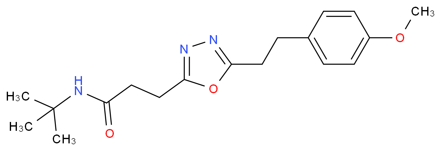 N-(tert-butyl)-3-{5-[2-(4-methoxyphenyl)ethyl]-1,3,4-oxadiazol-2-yl}propanamide_Molecular_structure_CAS_)