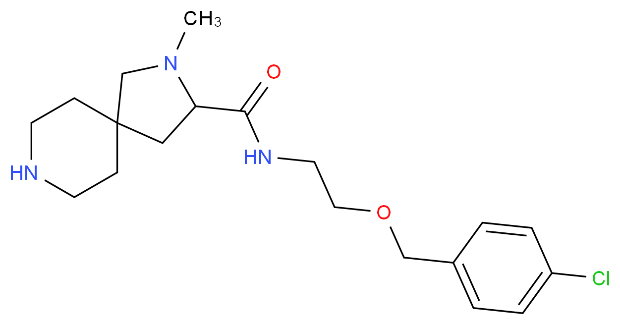 N-{2-[(4-chlorobenzyl)oxy]ethyl}-2-methyl-2,8-diazaspiro[4.5]decane-3-carboxamide_Molecular_structure_CAS_)