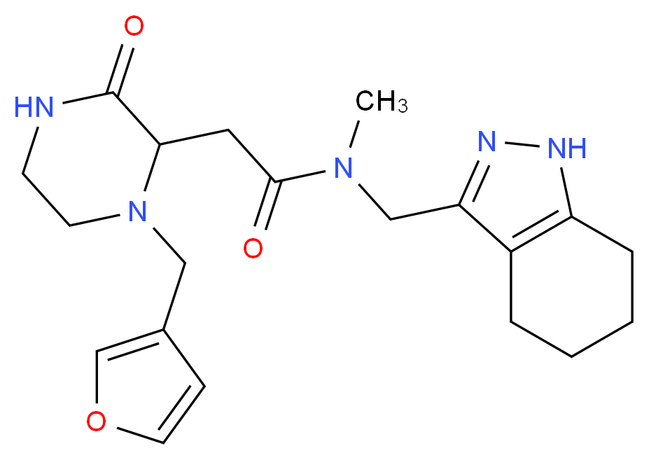 2-[1-(3-furylmethyl)-3-oxo-2-piperazinyl]-N-methyl-N-(4,5,6,7-tetrahydro-1H-indazol-3-ylmethyl)acetamide_Molecular_structure_CAS_)
